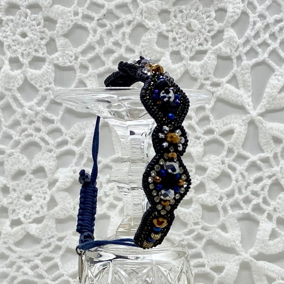 Pink Pewter Hand-Beaded Bracelet - Picture 3 of 3